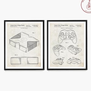 Video Game Patent Art Print: Console & Controller Set