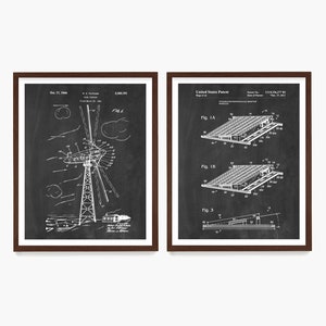 Renewable Energy Patent Collection, Solar Power Poster, Wind Turbine Patent Art, Green Energy Art, Modern Home Decor, Sustainable Home Chalkboard