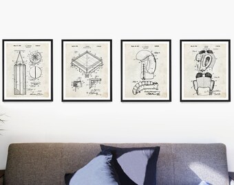 Boxing Patent Art Print Set: MMA Gym Decor