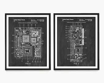 Motherboard Patent Poster, Computer Wall Art, Tech Decor, Computer Gift, Programmer Art, Coding Gift, Motherboard Art