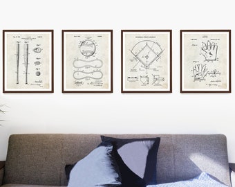 Baseball Patent Art, Baseball Theme, Kids Room Sports Decor, Baseball Patent Poster, Boys Room Art