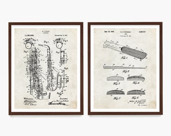 Saxophone Patent Art, Saxophone Wall Art, Saxophone Poster, Music Wall Art, Music Decor, Saxophone Gift, Music Gift