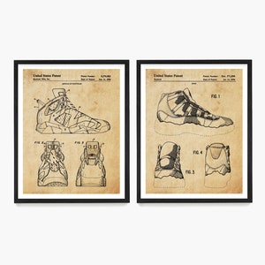 Basketball Shoe Patent Poster, Sneaker head Wall Art Gift, Teenager Room Decor, Basketball Poster