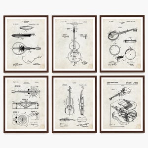 Bluegrass Music Patent Art, Bluegrass Art, Bluegrass Poster, Bluegrass Wall Art, Country Music Art, Mandolin, Banjo, Guitar, Fiddle