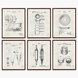 Baking Patent Art Prints: Kitchen Wall Decor, Baker Gift