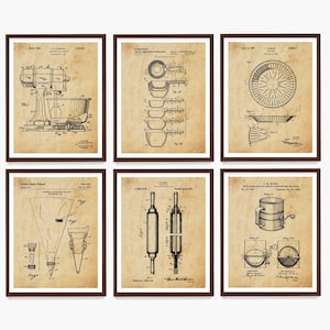 Baking Patent Art Prints: Vintage Kitchen Decor, Baker Gift