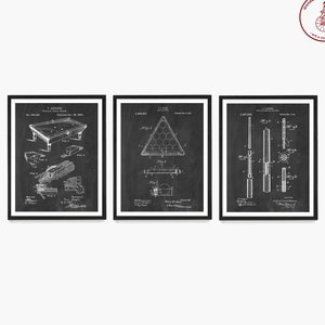 Billiards Poster, Billiards Patent Art, Game Room Wall Art, Pool Table Decor, Billiards Cue Patent, Billiards Gift