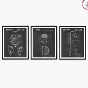 Softball Patent Wall Art, Softball Poster, Softball Decor, Softball Glove, Softball Bat, Softball Team Gift