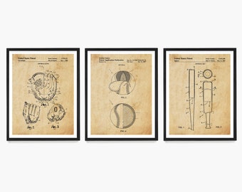 Softball Patent Poster, Softball Wall Art, Softball Decor, Softball Glove, Softball Bat, Softball Team Gift