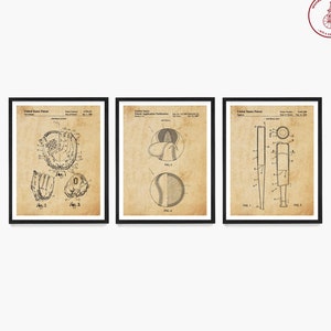 Softball Patent Poster, Softball Wall Art, Softball Decor, Softball Glove, Softball Bat, Softball Team Gift