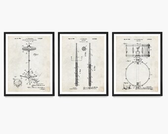 Drum Patent Art, Drummer Gift, Drum Wall Art, Music Poster, Music Patent Print, Snare Drum Patent, Drum Stick Patent, Percussion