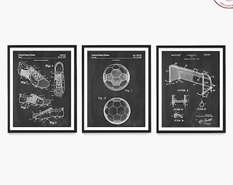 Soccer Wall Art, Soccer Patent Print Bundle, World Cup Poster, Soccer Art Gift