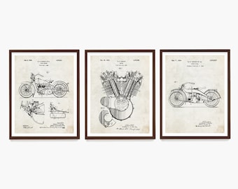 Motorcycle Patent Poster, Motorcycle Wall Art, Motorcycle Gift, Motorcycle Art Gift, Biker Decor, Vintage Motorcycle Art