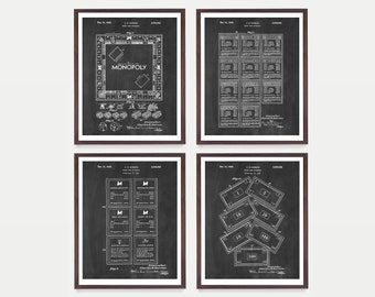 Monopoly Patent Poster, Board Game Art, Monopoly Blueprint, Board Games, Real Estate, Home Staging, House Art, Game Art, Monopoly Poster