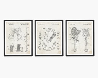 Climbing Patent Art, Climbing Patent, Rock Climbing Art, Rock Climbing Poster, Carabiner, CLimbing Harness, Climbing Gear, Climb Art