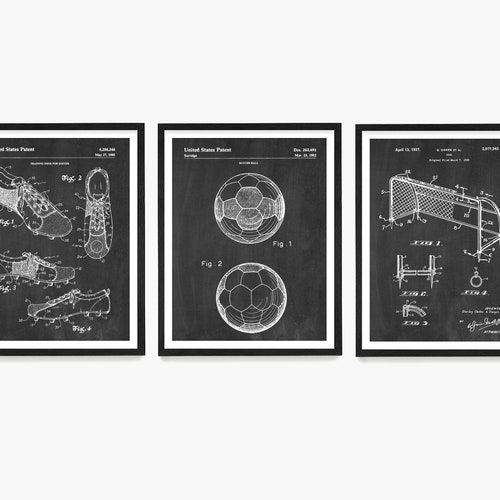 Soccer Wall Art Set of 4 Soccer Patent World Cup Poster Etsy