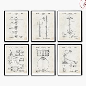 Drum Patent Art Prints: Drummer Music Room Decor