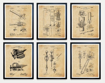 Impression d'art de brevet d'outil : décoration d'atelier en bois, cadeau de menuisier