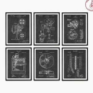 Film Patent Art Prints: Vintage Movie Projector, Home Theater Decor