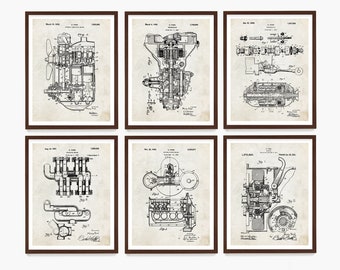 Mechanic Patent Wall Art, Henry Ford Patent Poster, Engine Patent, Transmission Patent, Piston Patent, Car Poster, Garage Decor, Car Gift