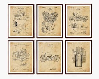 Motorcycle Patent Poster, Motorcycle Wall Art, Motorcycle Gift, Motorcycle Art Gift, Biker Decor, Vintage Motorcycle Art