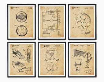 Soccer Patent Wall Art, Soccer Poster Bundle, Soccer Field Diagram, Soccer Coach Gift, Kids Room Decor