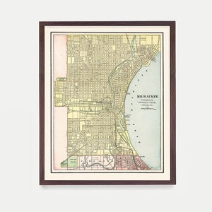Milwaukee City Map Art Print: Wisconsin Home Decor