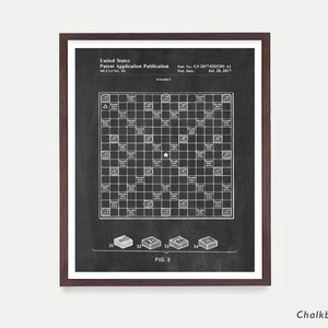 Lámina artística patentada de Scrabble: decoración de pared para sala de juegos