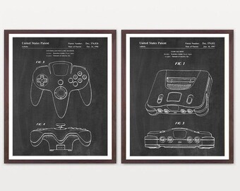 Video Game Patent Poster, Video Game Wall Art, Gamer Gift, E Sports, Kids Room Decor, Video Game Poster