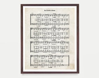 In Christ Hymnal Print, Hymn Poster, Music Decor, Music Print, Hymnal Poster, Hymnal Decor, Music Minister Gift, Music Gift