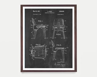 Mid Century Modern Chair Patent Poster, Mid Century Design, Modernist Chair Decor, Chair Poster, Mid Century Theme