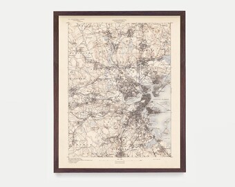 Boston Map, MA Map, Map Art, Map Decor, City Map, Boston Art, Boston Decor, Boston Wall Art, Old Map City, Boston Poster, Mass Art