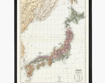 大日本地図 1902年の日本地図、高解像度プリント最大40x60インチ（100x150cm）の