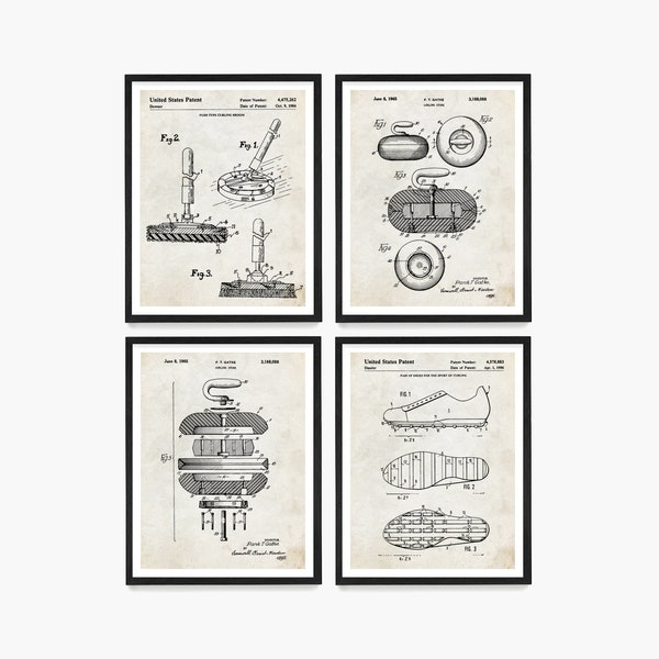 Curling Patent Poster, Curling Wandkunst, Curling Club, Curling Stein, Curling Besen, Curling Geschenk