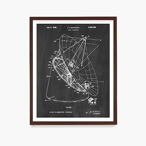 Radio Telescope Patent Poster – Vintage Astronomy Wall Art, Scientific Instrument Blueprint, Space Science Decor & Gift