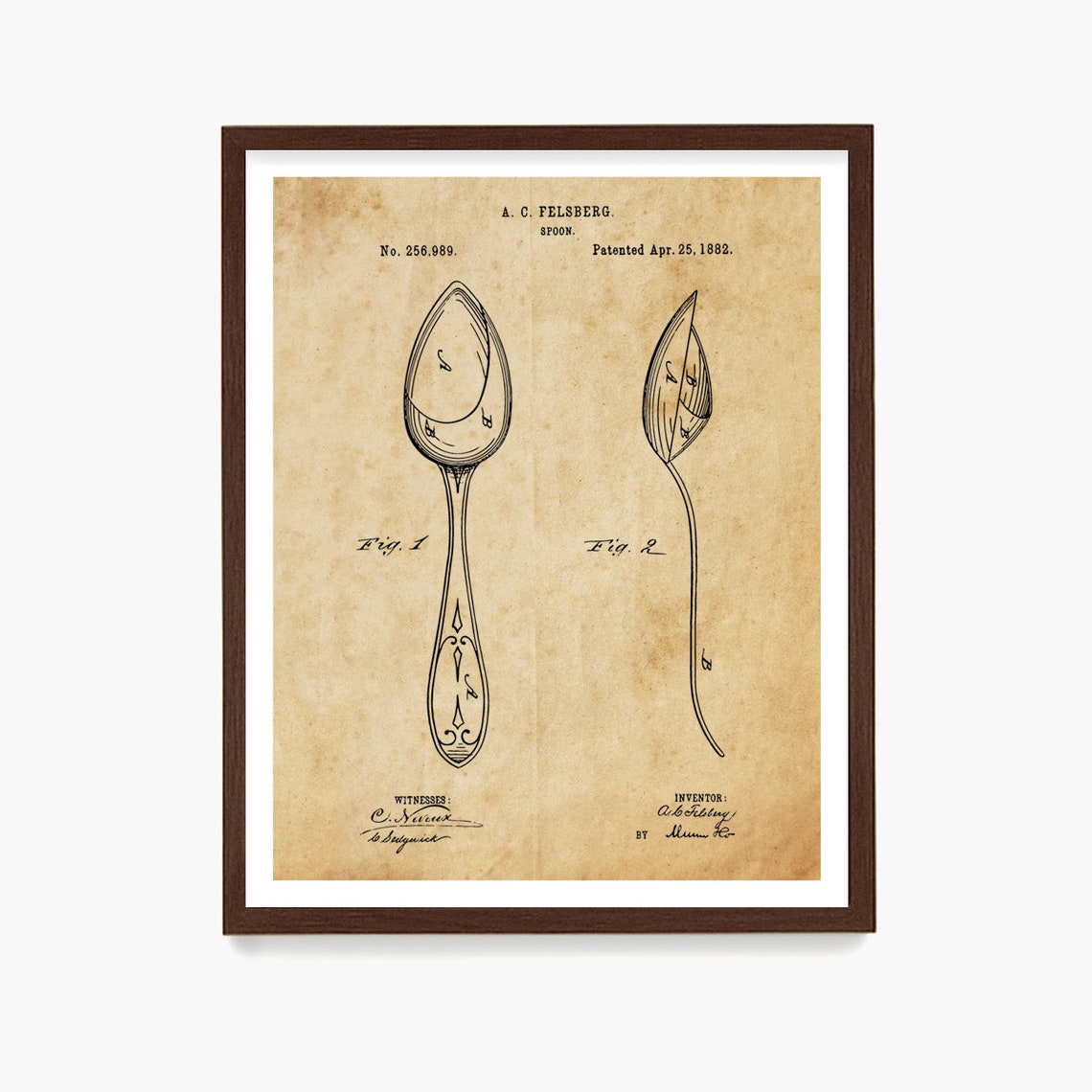 Spoon Patent Poster Silverware Patent Art Kitchen Wall Art Etsy