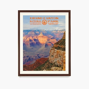 Grand Canyon National Park Poster, Grand Canyon Art, National Park Gift, WPA Poster, Grand Canyon Decor, Nature Wall Art, Park Print