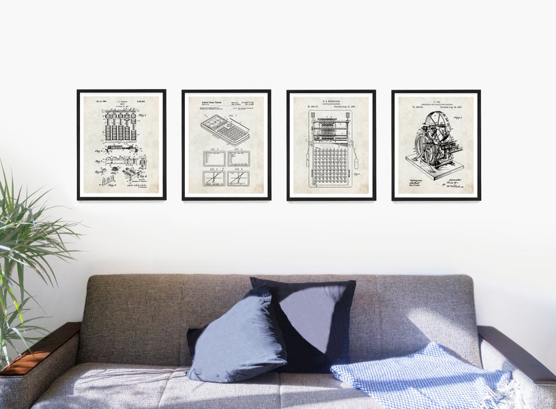 Evolution of the Calculator Patent Art Math Art Math Etsy