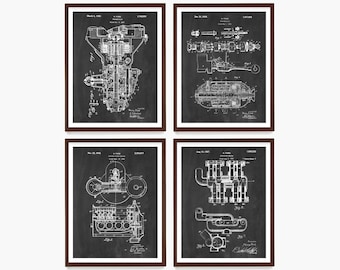 Ford Engine Patent Art Print: monteur garagedecor
