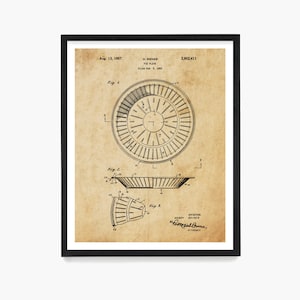 Pie Tin Patent Art Print: Vintage Kitchen Decor