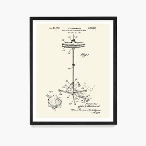 May include: Black and white line drawing of a patent for an anti-slide lock for an actuator pedal. The drawing shows a hi-hat stand with a cymbal on top. The patent number is 3,118,339 and the date is January 21, 1964.