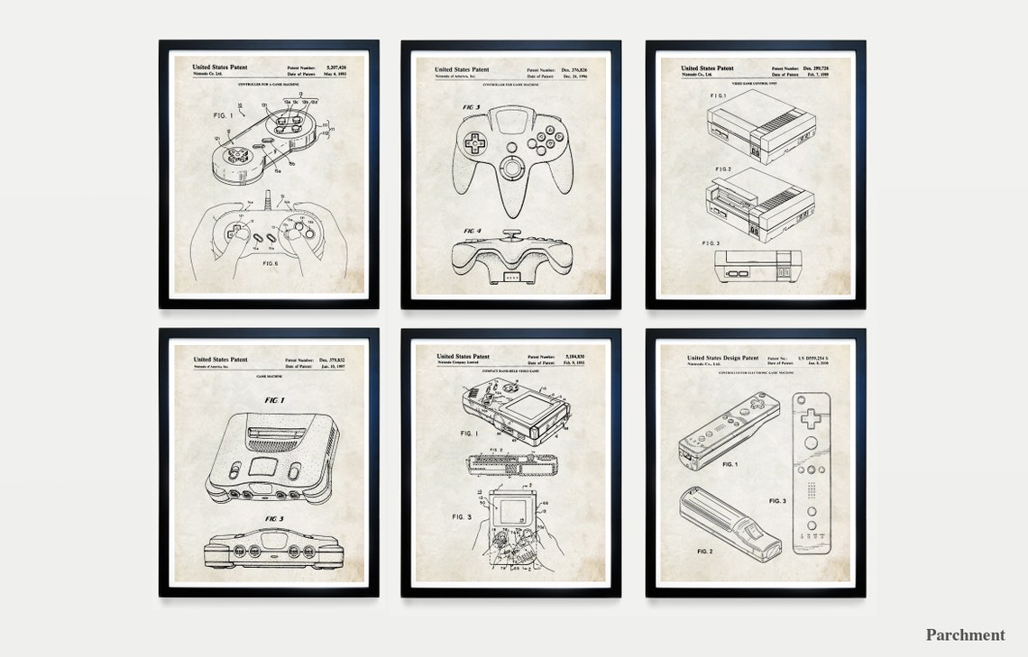 Video Game Patent Poster Video Game Wall Art Gamer Gift E - Etsy
