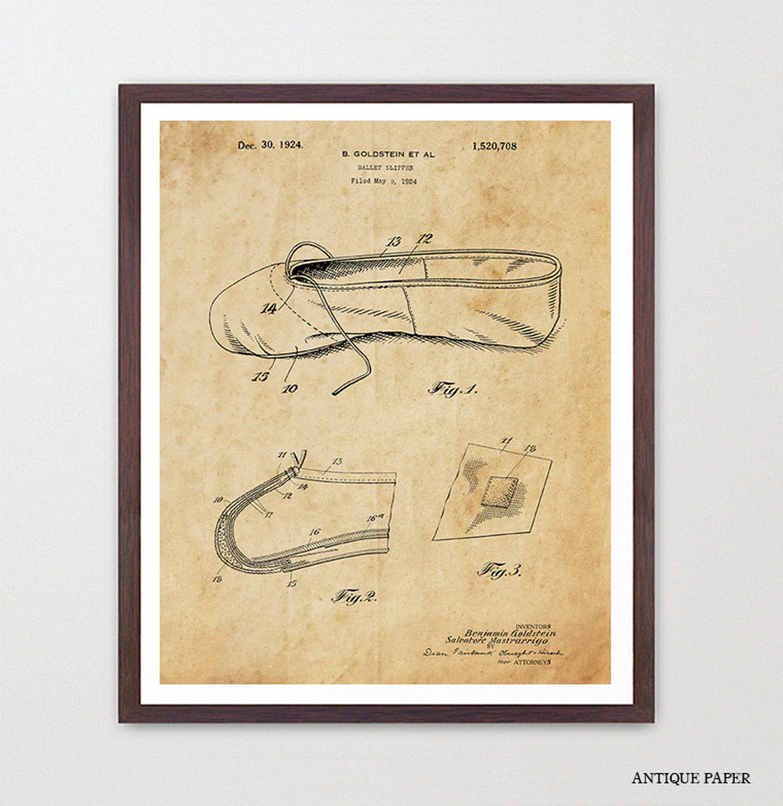 ballet patent art - ballet shoe - ballet slipper - ballet art - ballet posters dance poster - dance art - dance wall art - canva