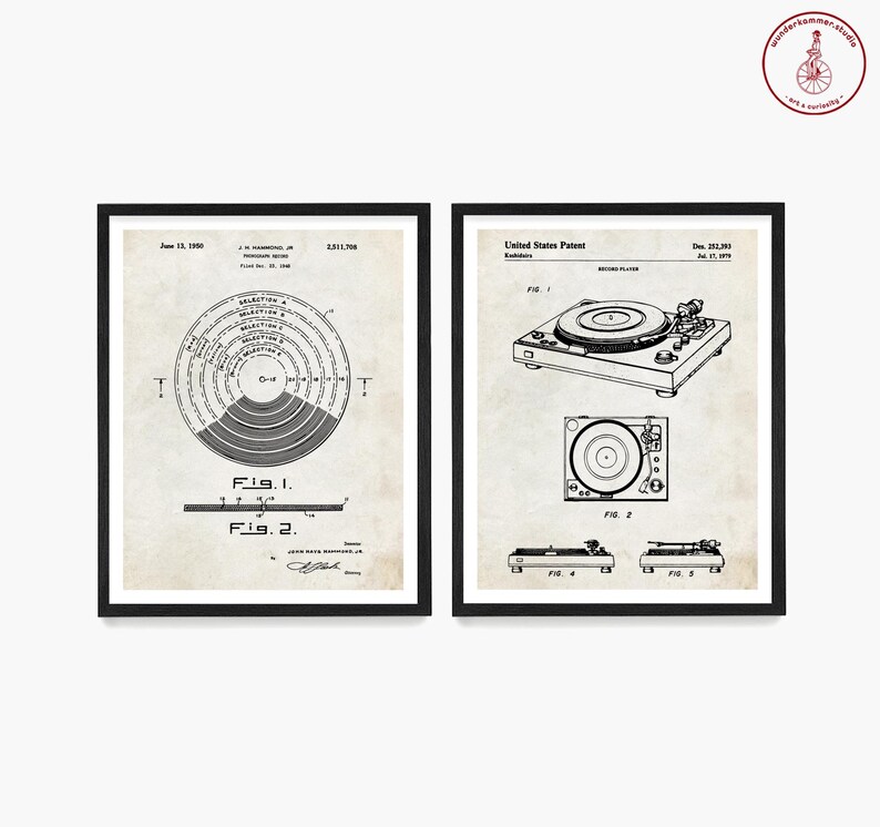 Vinyl Record Turntable Patent Wall Art