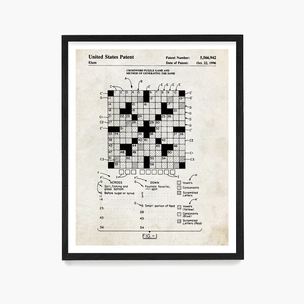 Crossword Art Etsy