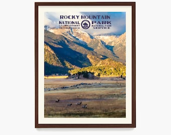 Rocky Mountain National Park Poster,  WPA Poster Wall Art, Backpacker Gift, Adventure Decor