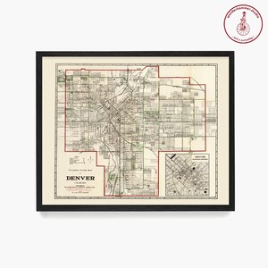 Denver Map Wall Art, Colorado Map, Denver Home Decor, Denver Poster, Denver Gift