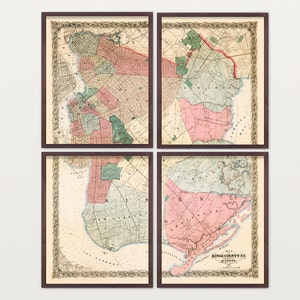 Brooklyn Map, Antique Map, Brooklyn New York, New York City, Brooklyn Art, Brooklyn Wall Art, Map Art, NYC Poster, Brooklyn Poster