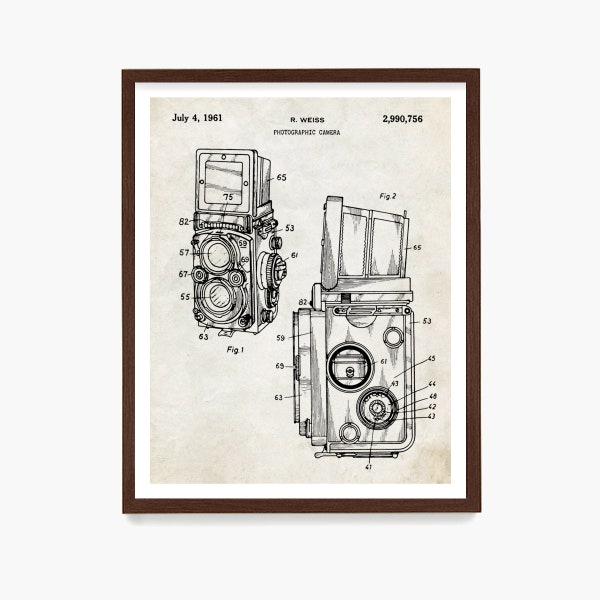 Camera Poster - Camera Art - Photography Poster - Rolleiflex - Patent Print - Patent Poster - Photo - Medium Format  Rolli - Canvas Wall Art