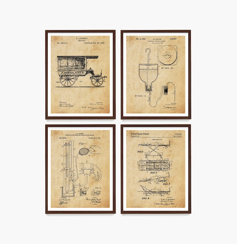 Ambulance Patent Poster Set